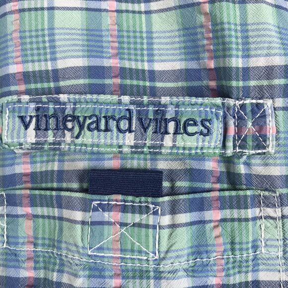 Vineyard Vines Harbor Multi Plaid Check Vented Fishing Hiking Shirt Mens Medium - Picture 4 of 5